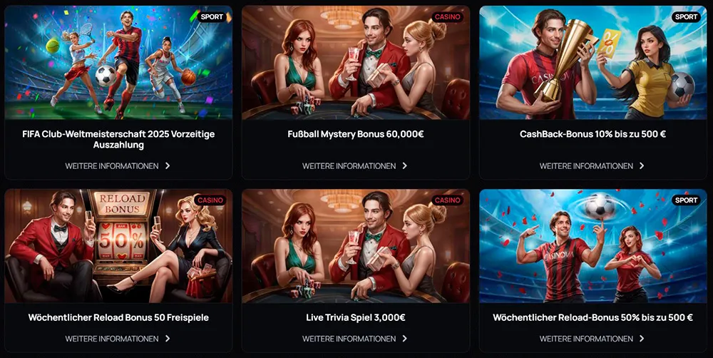 casinova-casino-Boni-und-Promotionen